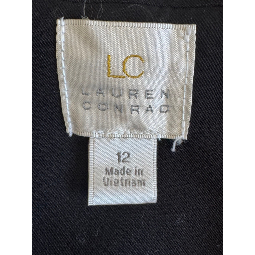 Women's Lauren Conrad Black 3/4 Sleeve lined Blazer back bow detail Size 12 - Picture 5 of 8
